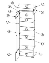 Elegant Athens Grey and White Gloss Left Display Cabinet with LED Illumination - UK Luxury Furniture