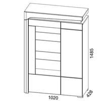 Athens Grey and White High Gloss Display Cabinet with LED Lighting - UK Luxury Furniture