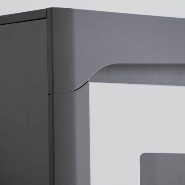 Athens Grey and White High Gloss Display Cabinet with LED Lighting - UK Luxury Furniture