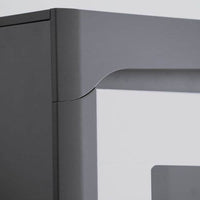Athens Grey and White High Gloss Display Cabinet with LED Lighting - UK Luxury Furniture