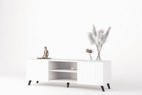 Atlantis Matte White Large TV Cabinet - Modern Living Room Entertainment Unit - UK Luxury Furniture