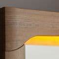 Cadillac Oak Effect and White Gloss Sideboard with LED Lighting: Two Doors, Four Drawers - UK Luxury Furniture
