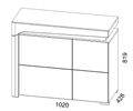 Cadillac Oak Effect and White Gloss Small Sideboard with Integrated LED Lighting - UK Luxury Furniture