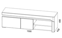 Cadillac Oak Effect & White Gloss Entertainment TV Unit with LED Lights - UK Luxury Furniture
