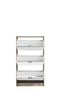Carrera Mirrored Oak Effect Three-Drawer Shoe Storage Cabinet - Elegant Hallway Organiser - UK Luxury Furniture