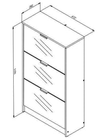 Carrera Mirrored Oak Effect Three-Drawer Shoe Storage Cabinet - Elegant Hallway Organiser - UK Luxury Furniture