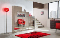 Carrera Mirrored and Oak Effect Tall 4 Drawer Shoe Cabinet - UK Luxury Furniture