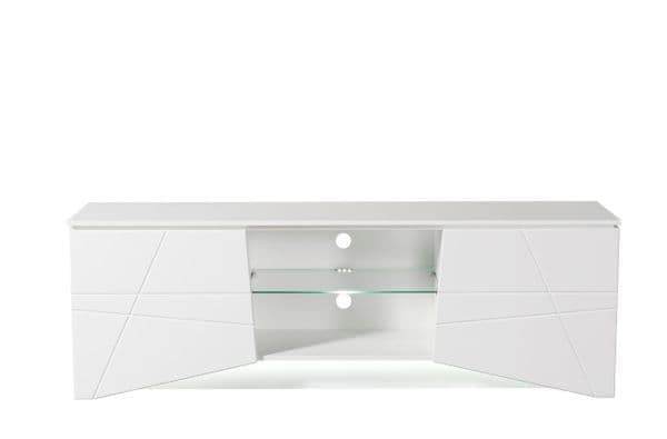 Cartier White High Gloss TV Cabinet with LED Lighting and Storage - UK Luxury Furniture