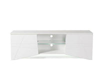 Cartier White High Gloss TV Cabinet with LED Lighting and Storage - UK Luxury Furniture