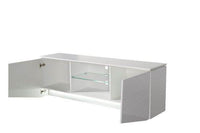 Cartier White High Gloss TV Cabinet with LED Lighting and Storage - UK Luxury Furniture