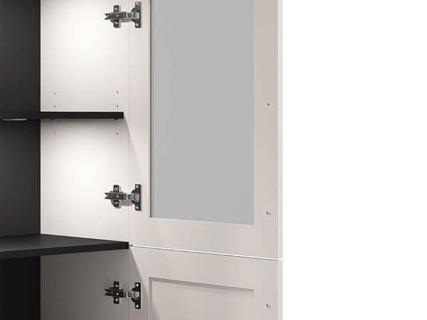 Cassio Cashmere Taupe Panelled Low Display Cabinet - Elegant Storage Solution - UK Luxury Furniture