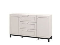Cassio Cashmere Taupe Panelled Sideboard: Modern Elegance with Ample Storage - UK Luxury Furniture