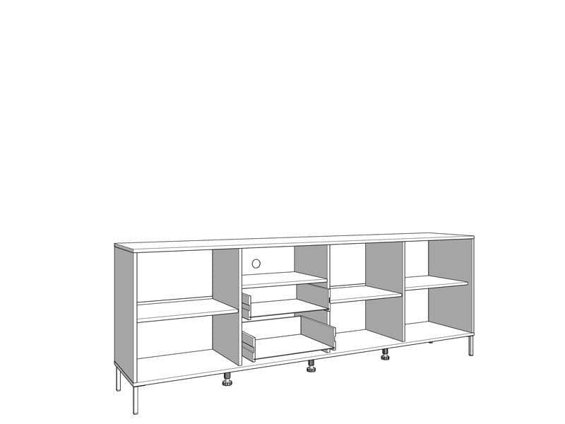 Clifton Slatted Artisan Oak Effect and Black TV Unit with Storage - UK Luxury Furniture