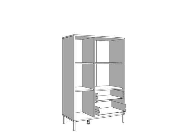 Clifton Slatted Artisan Oak Effect Black Low Display Cabinet - UK Luxury Furniture