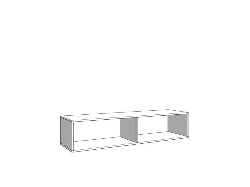 Como Black Wall-Mounted Floating Slat Effect Small TV Entertainment Unit - UK Luxury Furniture