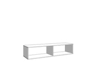 Como Black Wall-Mounted Floating Slat Effect Small TV Entertainment Unit - UK Luxury Furniture