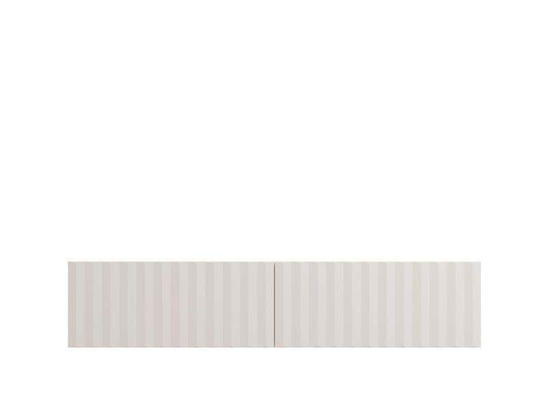 Como White Slat Effect Wall Mounted Floating TV Entertainment Unit - Space Saving Design - UK Luxury Furniture