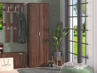 Cotswold Dark Brown Two-Door Utility Cupboard with Seven Internal Compartments - UK Luxury Furniture