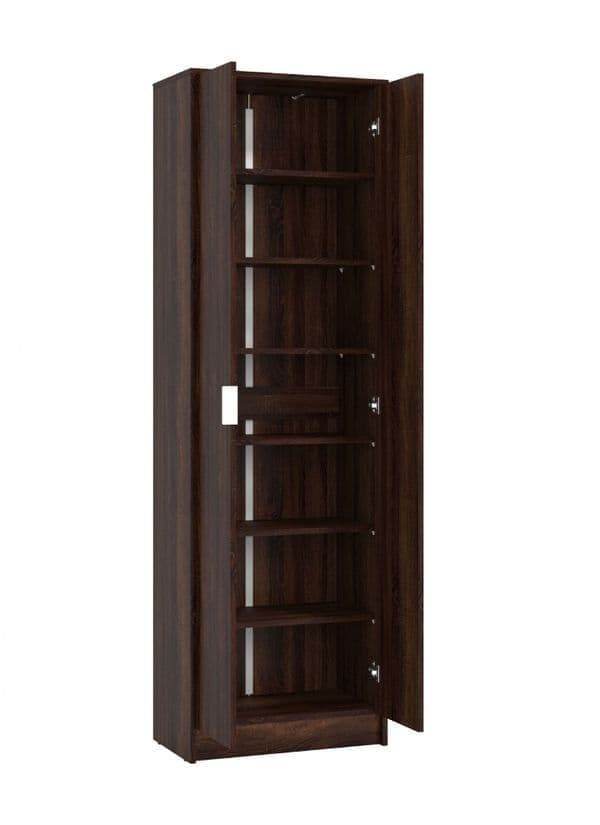 Cotswold Dark Brown Two-Door Utility Cupboard with Seven Internal Compartments - UK Luxury Furniture