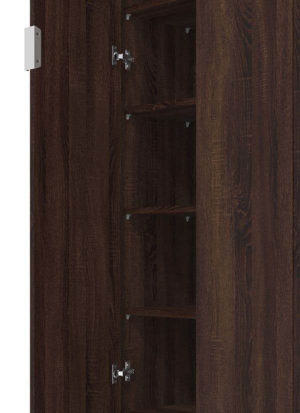 Cotswold Dark Brown Two-Door Utility Cupboard with Seven Internal Compartments - UK Luxury Furniture