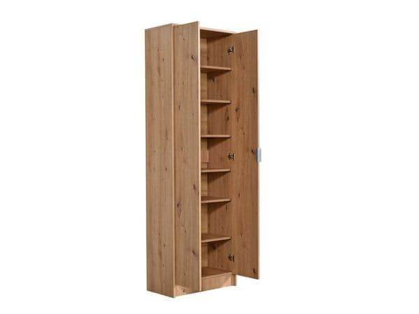 Cotswold Oak Effect Tall Multipurpose Shoe Storage Cupboard - Elegant Home Organiser - UK Luxury Furniture