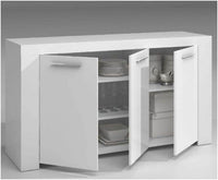Curro Arctic White Three-Door Sideboard: Modern Elegance for Dining & Living Areas - UK Luxury Furniture