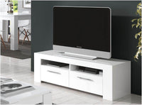 Curro Artic White TV Cabinet: Modern Entertainment Unit with Storage for Living Room - UK Luxury Furniture