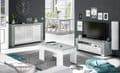Curro White Gloss & Grey TV Cabinet: Modern Entertainment Unit with Ample Storage - UK Luxury Furniture