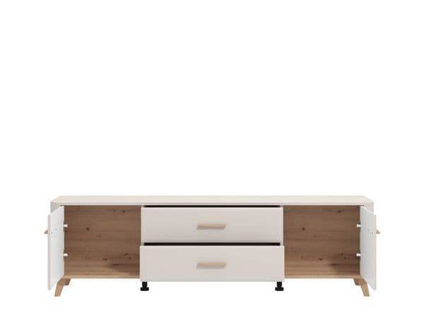 Premium Dariqon Cashmere Oak Effect 71-inch Wide TV Unit with Storage - UK Luxury Furniture