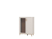 Elegant Dariqon Cashmere Oak Effect Low Display Cabinet with Two Doors - UK Luxury Furniture