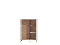 Elegant Dariqon Cashmere Oak Effect Low Display Cabinet with Two Doors - UK Luxury Furniture