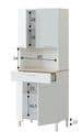 Denby White and Oak 4-Door Modern Kitchen Utility Cupboard with Hutch and Drawer - UK Luxury Furniture