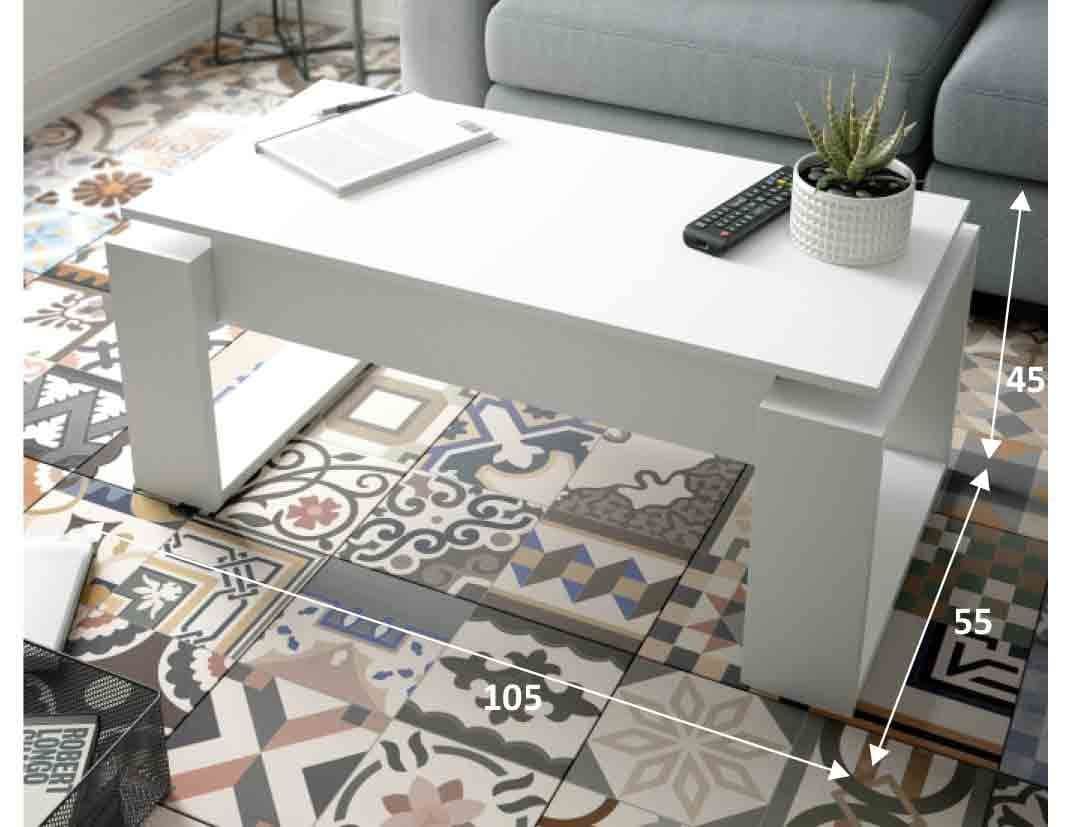 Felix White Lift-Top Coffee Table: Modern Design with Hidden Storage - UK Luxury Furniture