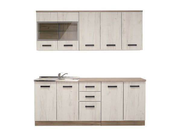 Gabriel White Oak Effect Kitchen Units with 10 Doors and 2 Drawers - UK Luxury Furniture