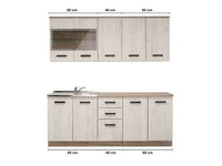 Gabriel White Oak Effect Kitchen Units with 10 Doors and 2 Drawers - UK Luxury Furniture