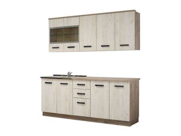 Gabriel White Oak Effect Kitchen Units with 10 Doors and 2 Drawers - UK Luxury Furniture