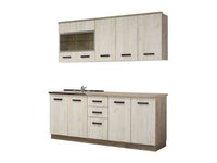 Gabriel White Oak Effect Kitchen Units with 10 Doors and 2 Drawers - UK Luxury Furniture