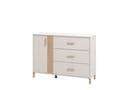 Granada Cashmere and Artisan Oak Effect Chest of Drawers with Three Drawers and One Door - UK Luxury Furniture