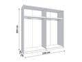 Granada Cashmere and Artisan Oak Effect 220cm Sliding Door Wardrobe with Mirror - UK Luxury Furniture