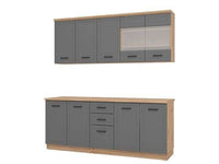 Hudson 78.7-inch Graphite Grey Kitchen Units: Modern Style and Ample Storage - UK Luxury Furniture