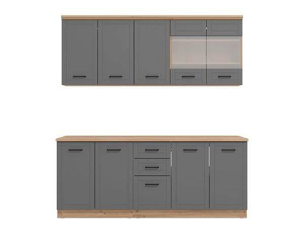 Hudson 78.7-inch Graphite Grey Kitchen Units: Modern Style and Ample Storage - UK Luxury Furniture