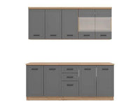 Hudson 78.7-inch Graphite Grey Kitchen Units: Modern Style and Ample Storage - UK Luxury Furniture