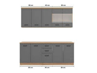 Hudson 78.7-inch Graphite Grey Kitchen Units: Modern Style and Ample Storage - UK Luxury Furniture
