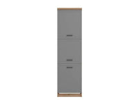 Hudson Grey and Oak Effect Tall Kitchen Larder Unit Pantry Cupboard - UK Luxury Furniture