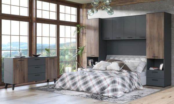 Hugo Dark Grey & Slated Rustic Oak Effect Large Sideboard with 2 Doors & 3 Drawers - UK Luxury Furniture