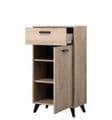 Elegant Kenzo Sideboard: Grey Oak Finish with Black Legs and Handle for Modern Homes - UK Luxury Furniture