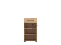 Lazlo Slatted Artisan Oak Effect Narrow Hallway Sideboard with Storage Drawer and Door - UK Luxury Furniture