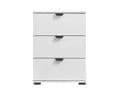 Limone Arctic White 3-Drawer Bedside Table: Modern Minimalist Storage Solution - UK Luxury Furniture