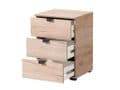 Elegant Limone Oak Effect Three-Drawer Bedside Table with Grey Finish and Modern Design - UK Luxury Furniture