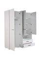 Limone White Four-Door Wardrobe: Elegant Storage Solution with Integrated Mirror - UK Luxury Furniture